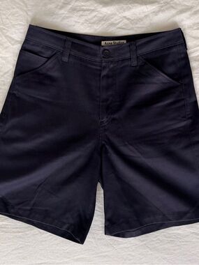 Acne Studios Men's Navy Cotton Chino Shorts